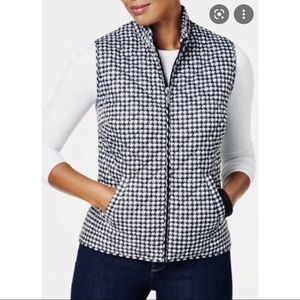 Black & White Houndstooth Karen Scott Sport Vest. Size Small